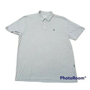 Men's Volcom Short Sleeve Polo Shirt Size X-Large in Gray collared button shirt